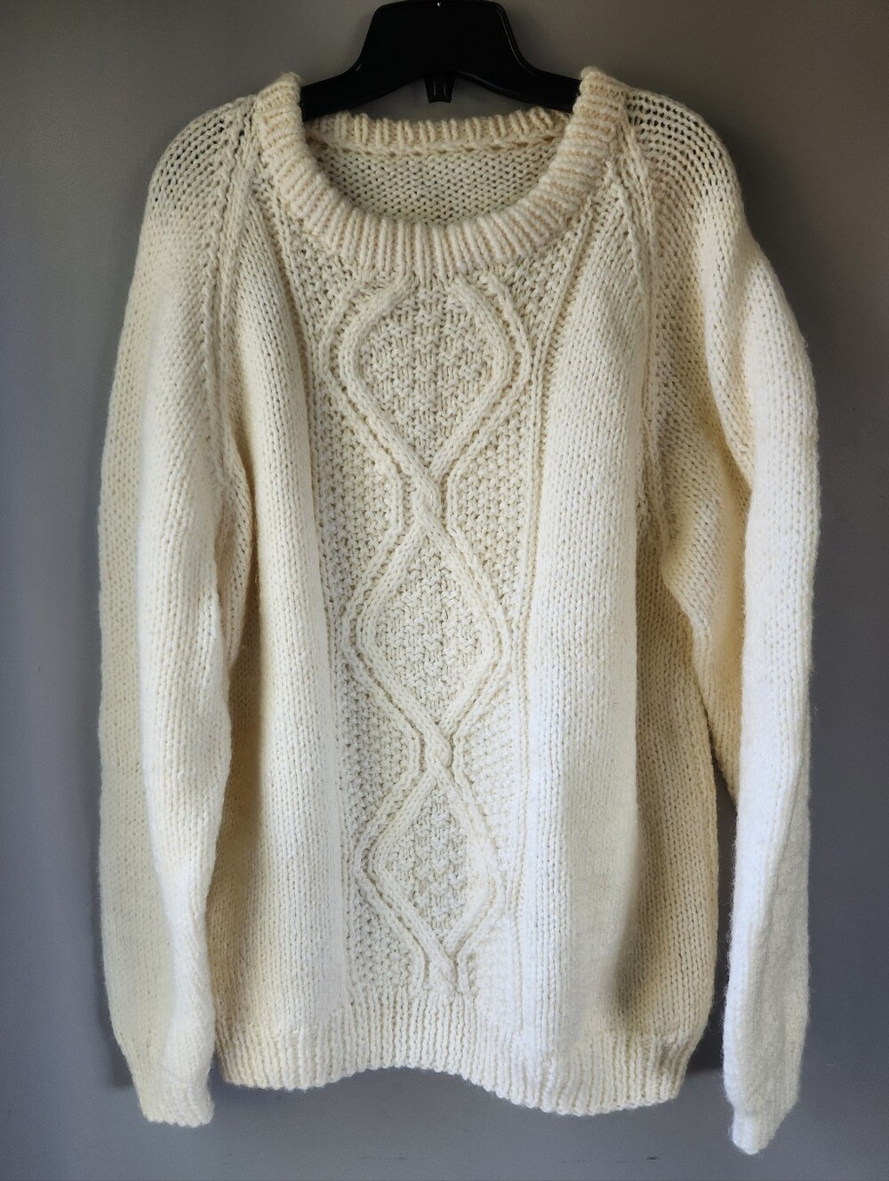 Handmade Cream Coloured Cable Knit Sweater